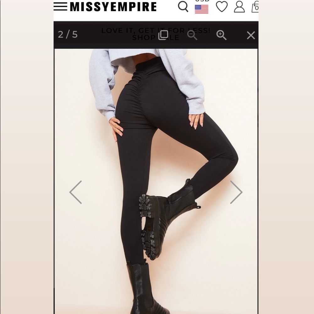 Missy Empire Chocolate Ruched Bum Leggings